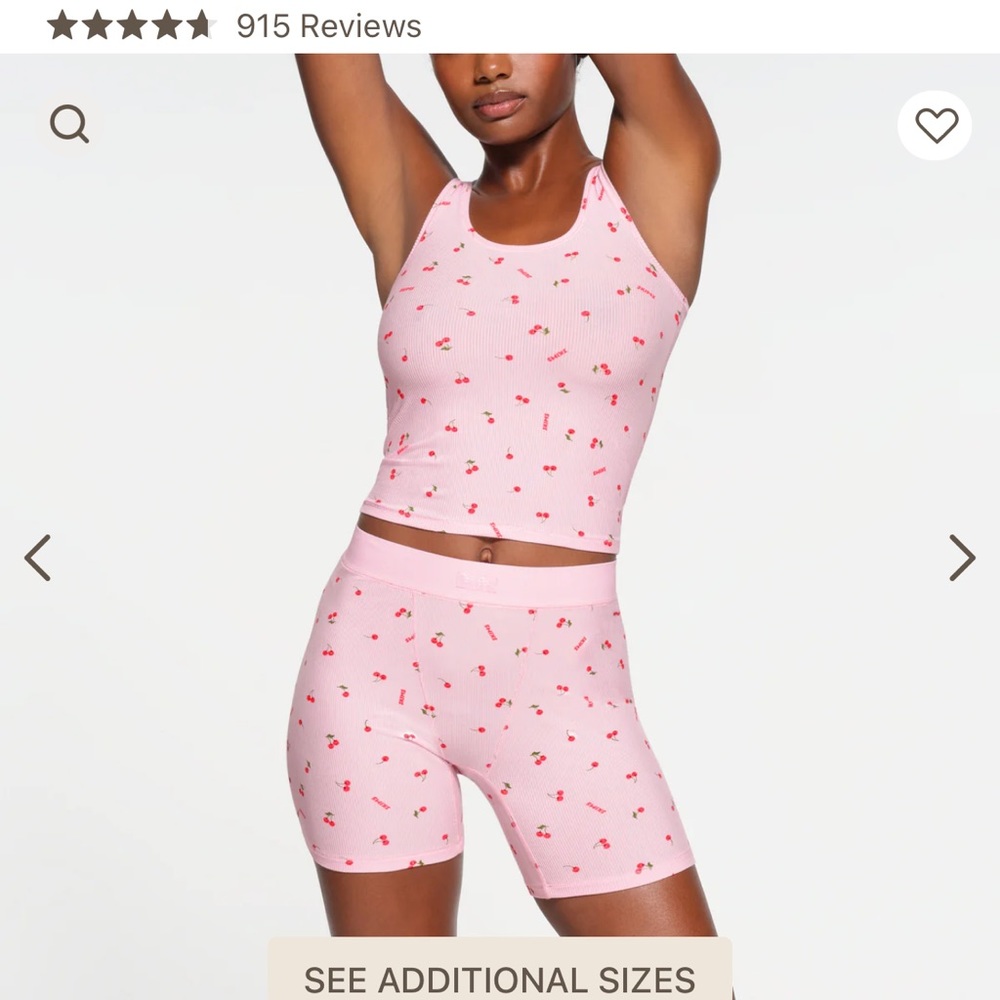 Skims Soft Lounge Tank & Boxer Set | Cherry Blossom Print